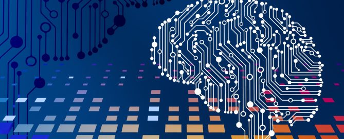 a computer circuit board with a brain on it