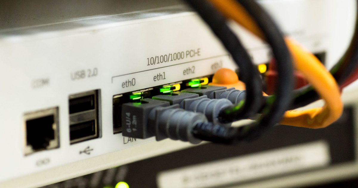 Ceiling-mounted Wi-Fi access point in an office