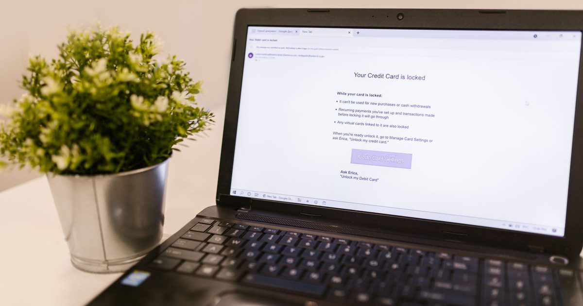 Suspicious phishing email displayed on a laptop screen